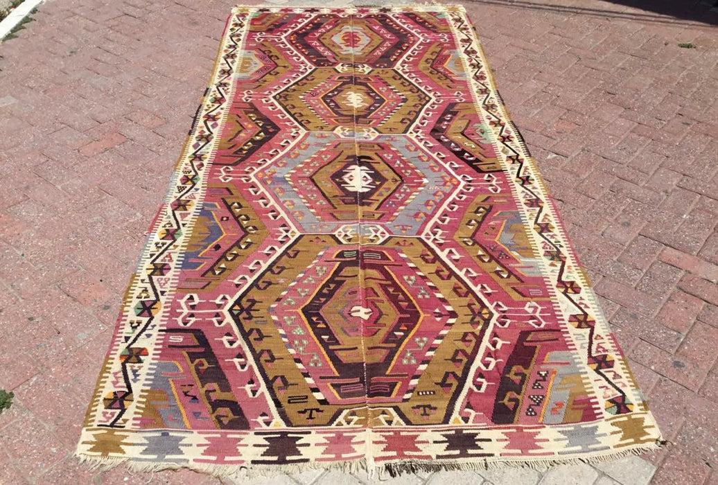 Vintage Kilim -matto 324cm x 147cm Itä-Turkista