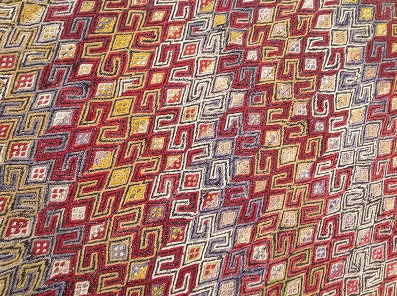 Vintage Kilim -matto 330cm x 195cm Itä-Turkin villapuuvillaa