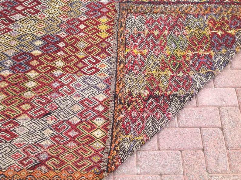 Vintage Kilim -matto 330cm x 195cm Itä-Turkin villapuuvillaa