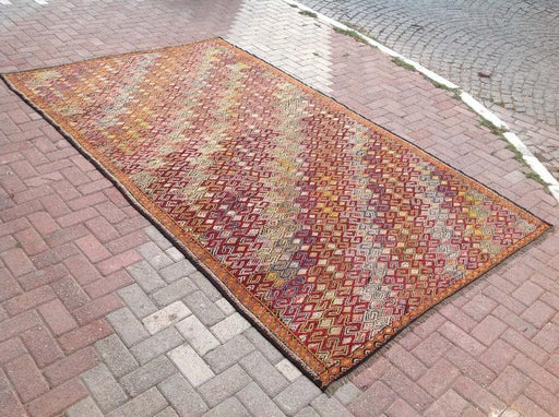 Vintage Kilim -matto 330cm x 195cm Itä-Turkin villapuuvillaa