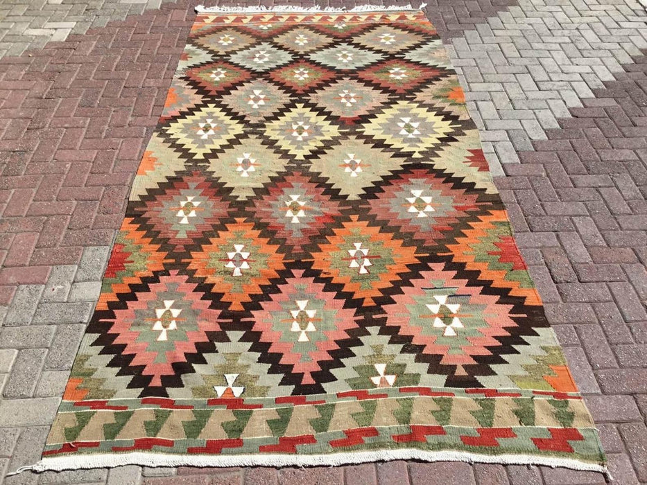 Tappeto Kilim vintage 331 cm x 171 cm dalla Turchia occidentale