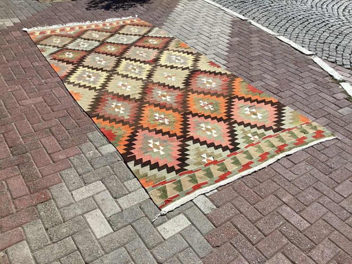 Vintage Kilim Teppe 331cm x 171cm Fra Vest-Tyrkia