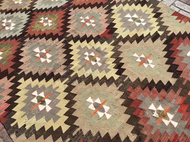 Tappeto Kilim vintage 331 cm x 171 cm dalla Turchia occidentale