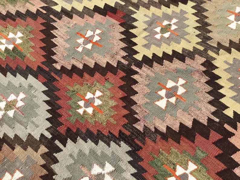 Tappeto Kilim vintage 331 cm x 171 cm dalla Turchia occidentale