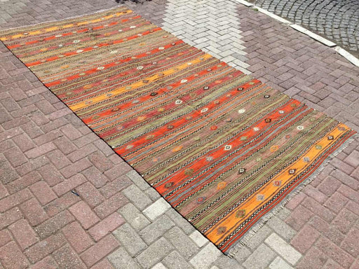 Vintage Kilim Teppe 335cm x 164cm Laget i Tyrkia