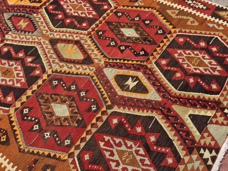 Vintage Kilim Rug 340 cm x 167 cm From Western Turkey
