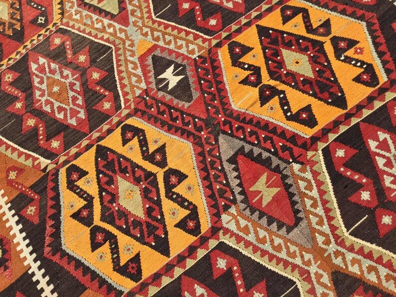 Vintage Kilim Rug 340 cm x 167 cm From Western Turkey