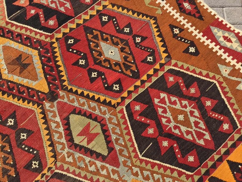 Vintage Kilim Rug 340 cm x 167 cm From Western Turkey