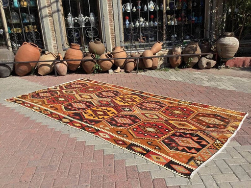 Vintage Kilim Rug 340 cm x 167 cm From Western Turkey