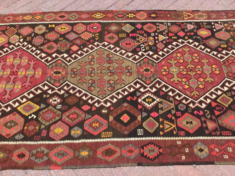 Vintage Kilim -matto 362cm X 141cm Itä-Turkki