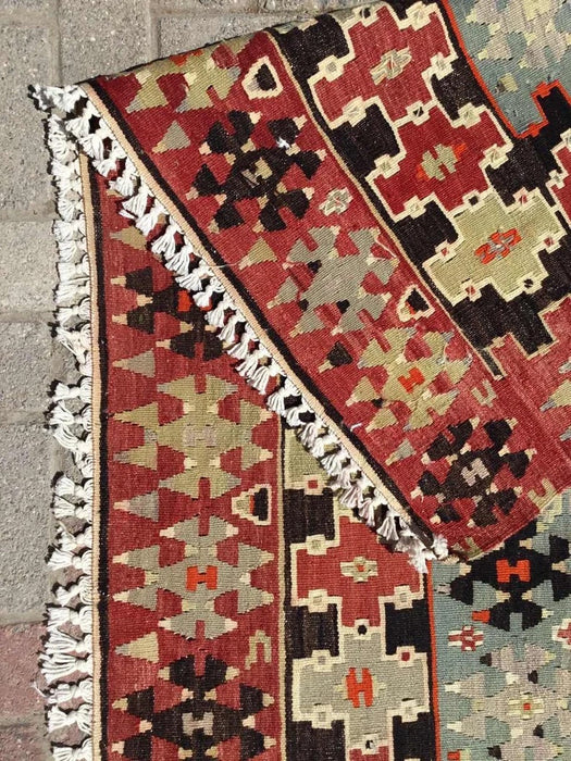 Tappeto Kilim vintage 364 cm x 188 cm realizzato a mano in Turchia