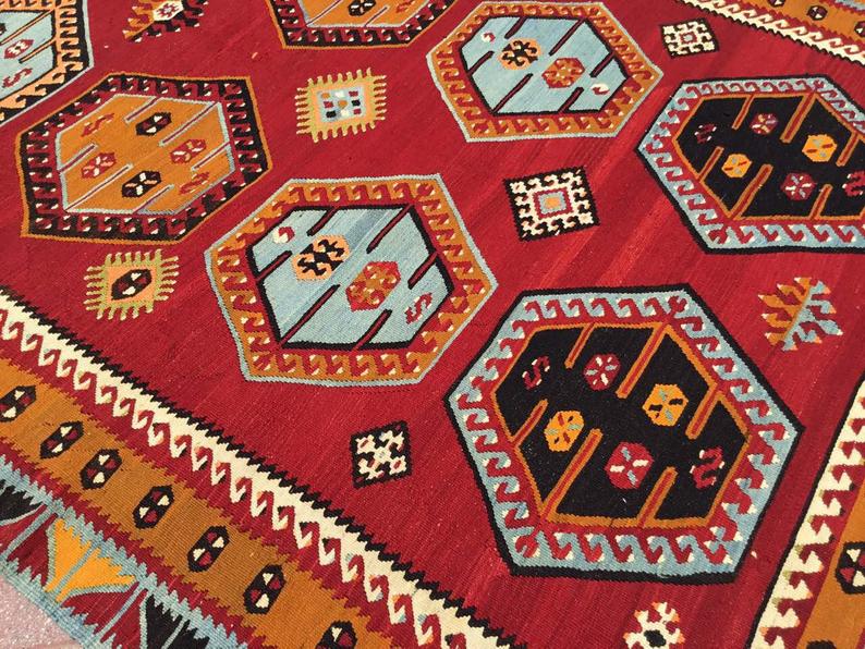 Vintage Kilim -matto 375cm x 175cm Käsintehty Turkissa