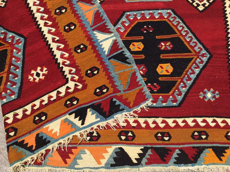 Vintage Kilim -matto 375cm x 175cm Käsintehty Turkissa