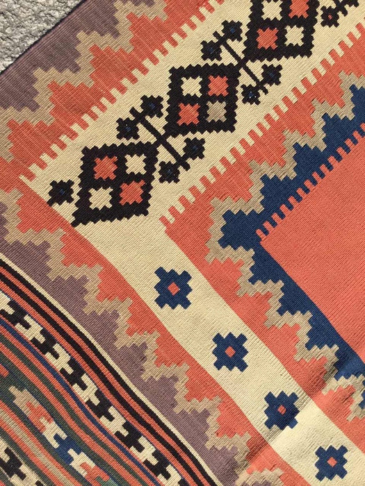 Tappeto Kilim vintage 400 x 302 cm in lana filata a mano turca