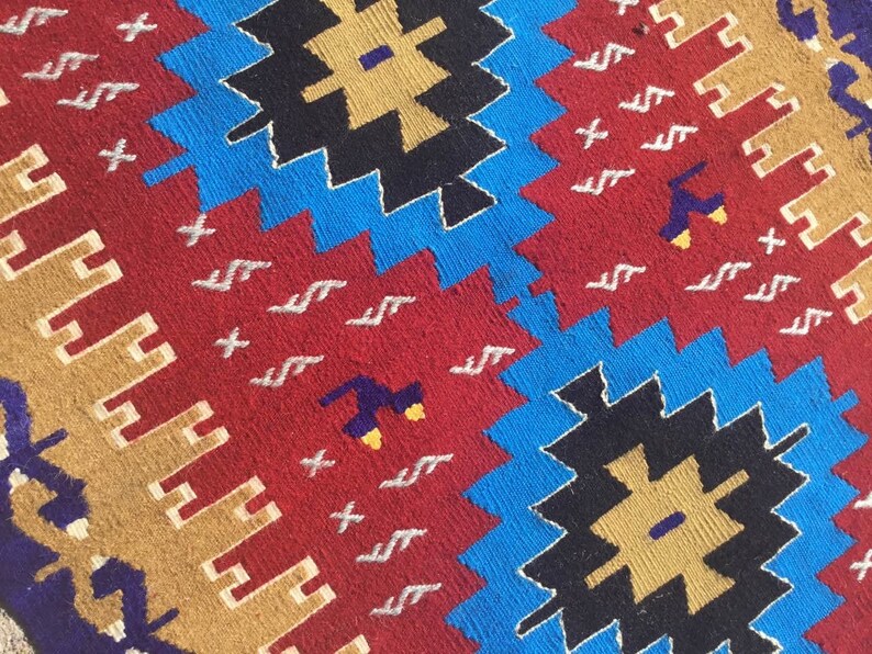 Vintage Kilim Rug 93cm x 75cm from Western Turkey