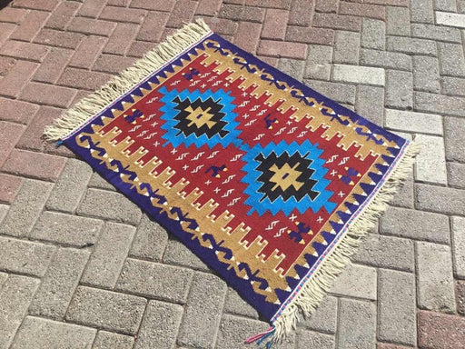 Vintage Kilim Rug 93cm x 75cm from Western Turkey