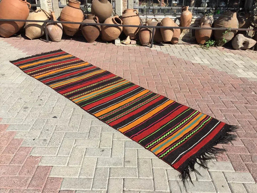 Vintage Kilim Runner 280cm x 83cm turkkilainen matto #240