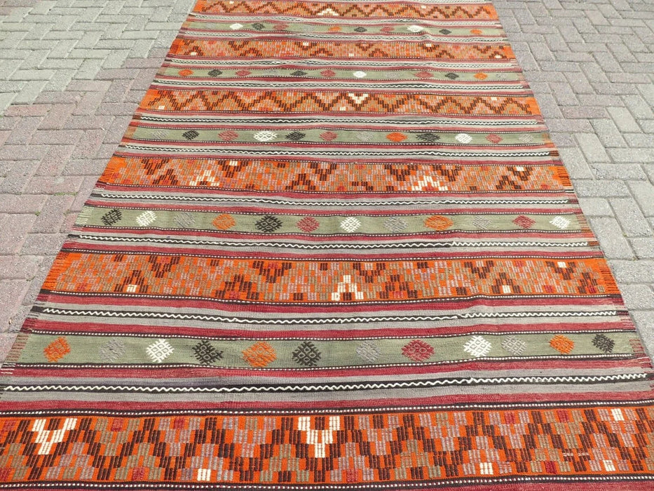 Vintage Kilim Runner 360Cm X 168Cm Hallway Rug