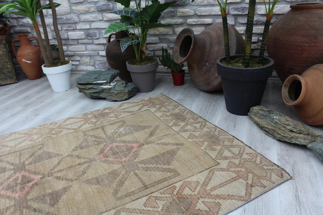 Vintage Kelim Runner Rug 156cm x 378cm Handgemaakte wol