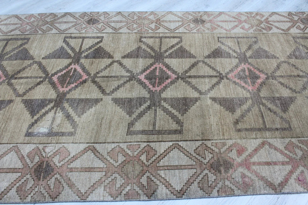 Vintage Kelim Runner Rug 156cm x 378cm Handgemaakte wol