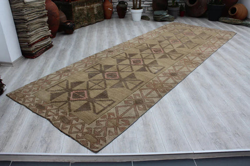 Vintage Kelim Runner Rug 156cm x 378cm Handgemaakte wol