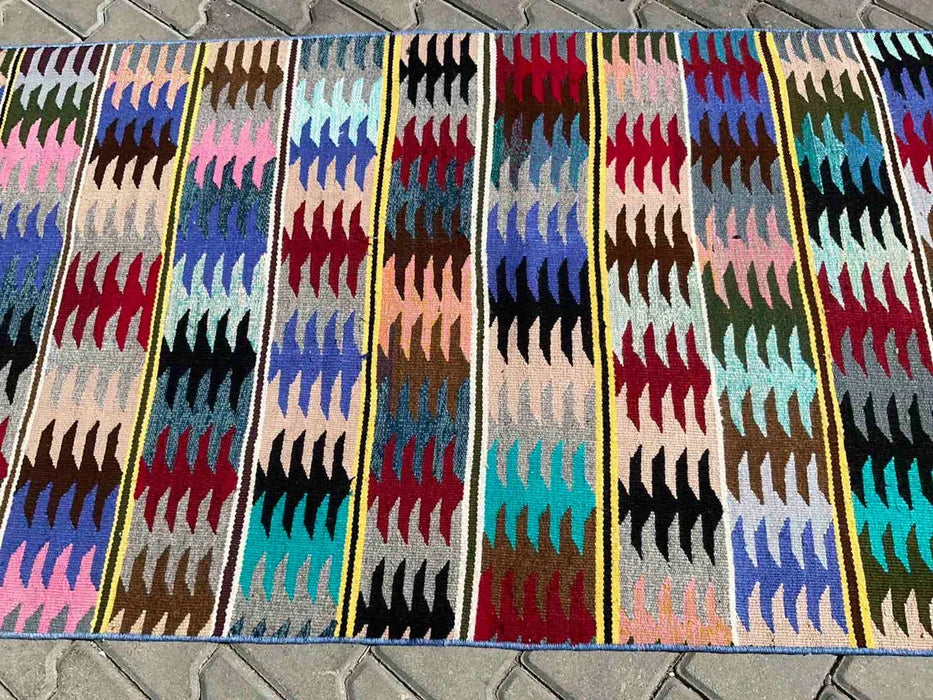 Vintage Kilim Runner Rug 205cm x 89cm From Turkey