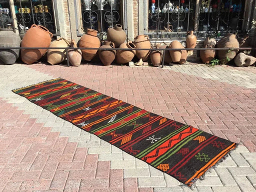 Vintage Kilim Runner Rug 285cm x 80cm 50 -vuotias #241