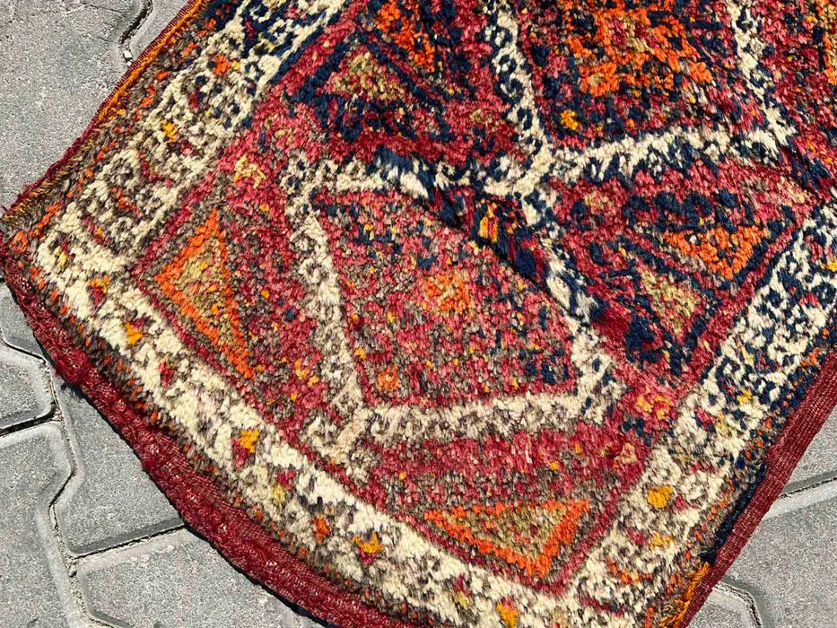 Vintage Kurdish Handmade Mini Rug 89cm x 53cm