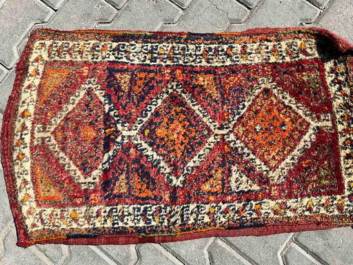 Vintage Kurdish Handmade Mini Rug 89cm x 53cm