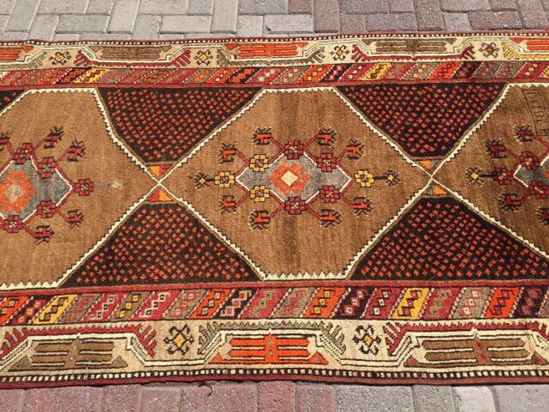 Vintage Kursish Handknotted Rug 348cm x 132cm