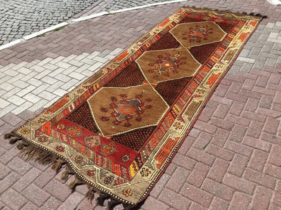 Vintage Kursish Handknotted Rug 348cm x 132cm