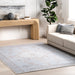 Vintage Light Grey Washable Area Rug 90x150 cm