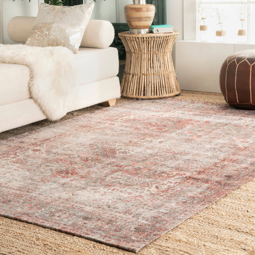 Vintage Machine Washable Multicolor Medallion Area Rug