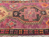 Vintage Magenta Black Kilim Rug 414cm x 154cm Handwoven