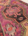 Vintage Magenta Black Kilim Rug 414cm x 154cm Handwoven