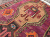 Vintage Magenta Black Kilim Rug 414cm x 154cm Handwoven