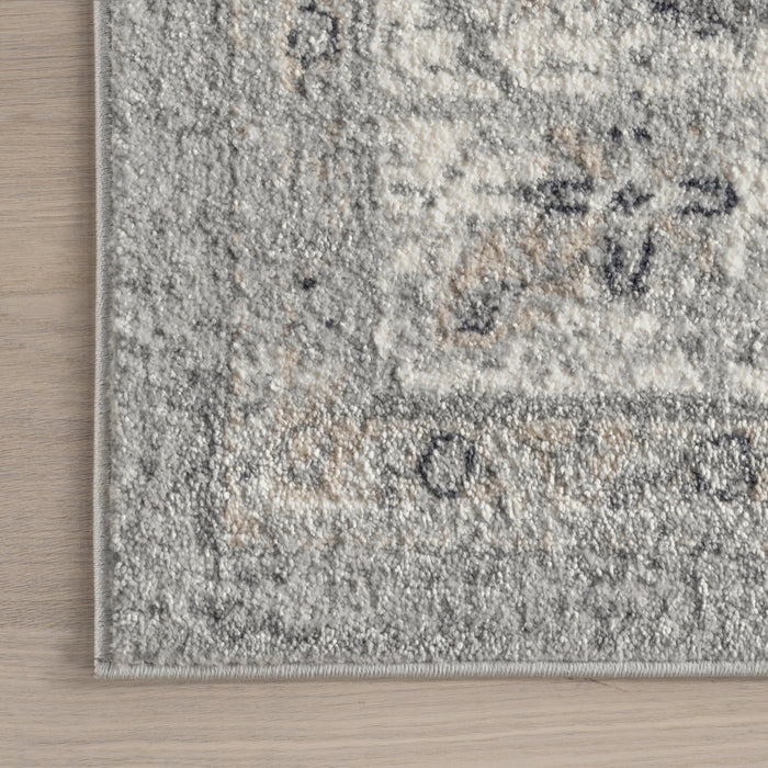 Tappeto vintage a medaglione grigio chiaro 160x230 cm