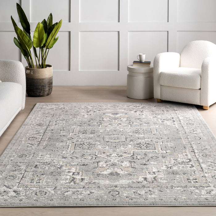 Tappeto vintage a medaglione grigio chiaro 160x230 cm