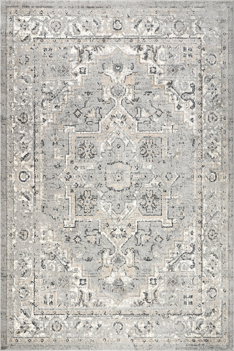 Tappeto vintage a medaglione grigio chiaro 160x230 cm