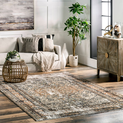 Vintage Medallion Fringe Area Rug Multicolor 120x180 cm