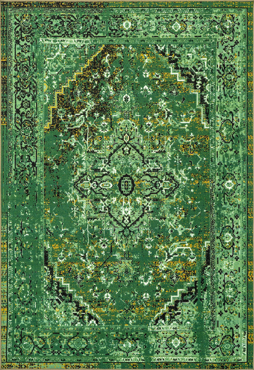 Vintage Persian Area Rug in Green for Home Decor
