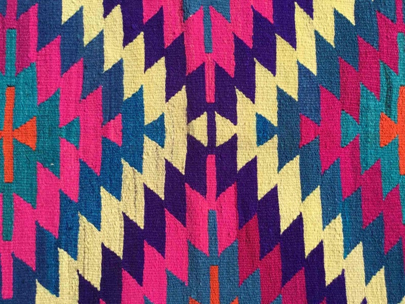 Vintage Pinkki Bohemian Kilim -matto 140cm x 120cm