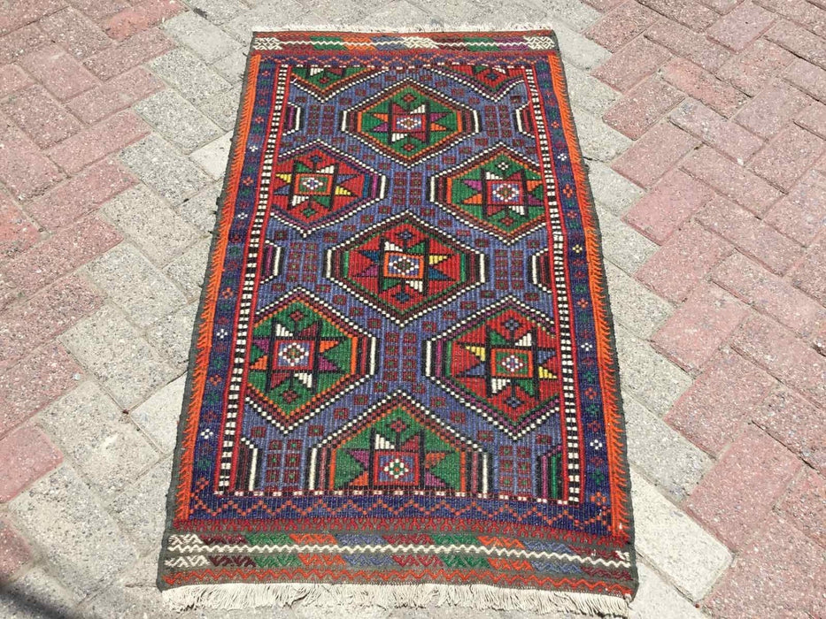 Vintage Purple Kilim Rug 126cm x 71cm Τουρκικό σχέδιο