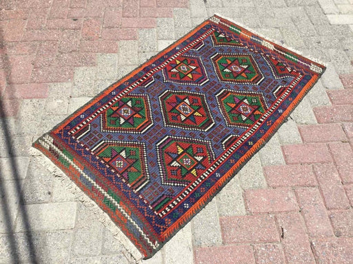 Vintage Purple Kilim Rug 126cm x 71cm Τουρκικό σχέδιο