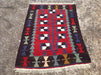 Vintage Red Kilim Rug 114cm x 78cm Handwoven Turkey