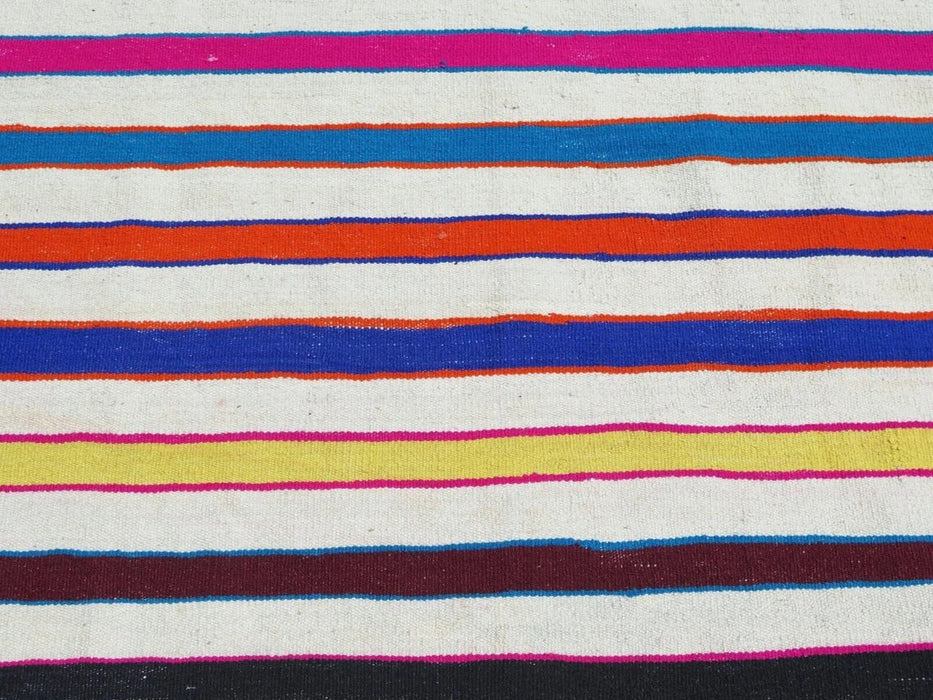 Vintage raidallinen Kilim-matto 244x150 cm Ainutlaatuinen muotoilu