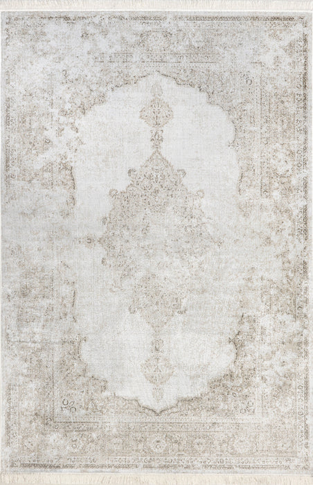 Vintage-tyylinen hapsualueen matto norsunluusta 160x230 cm