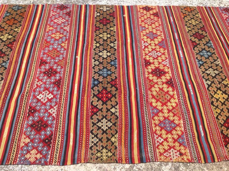 Vintage Tribal käsinkudottu matto 311cm x 176cm Ainutlaatuinen muotoilu