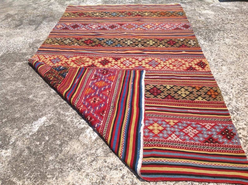 Vintage Tribal käsinkudottu matto 311cm x 176cm Ainutlaatuinen muotoilu