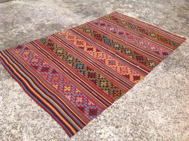 Vintage Tribal käsinkudottu matto 311cm x 176cm Ainutlaatuinen muotoilu